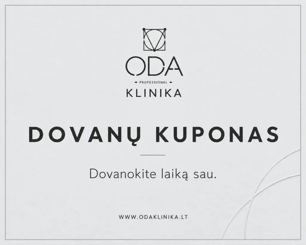 ODA klinika dovanų kupono maketas